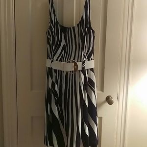 NEW Antonio Melani zebra print dress...full skirt.