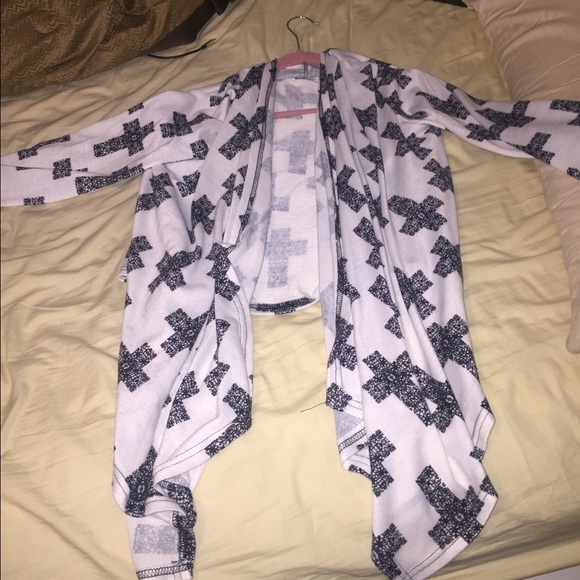 Long sleeve high-low with crosses all over NWOT