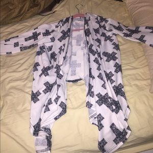 Long sleeve high-low with crosses all over NWOT