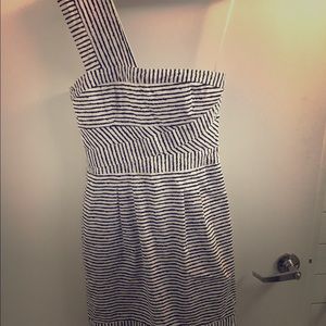 BCBG Max AZRIA One Shoulder Striped Dress Size 4