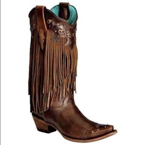 CORRAL SIERRA FRINGE & STUDDED COWGIRL BOOTS