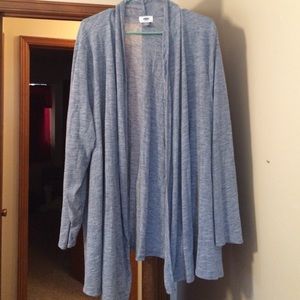 Light blue open front cardigan