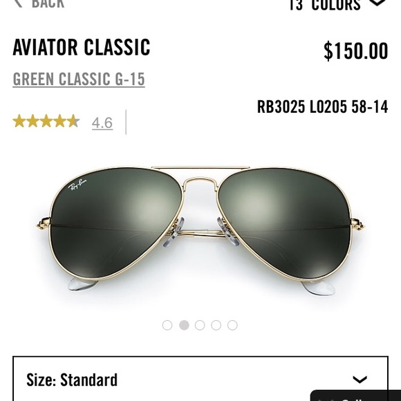 Metal Black and Gold Classic Women's Aviators