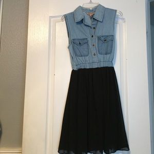 Jean and black dress