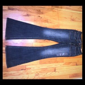 American Eagle hi-rise artist stretch flare jeans