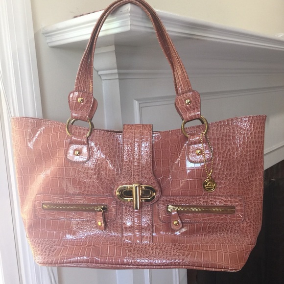 Bid Buddha Pink & Gold Snakeskin Purse