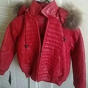 Red bubble jacket