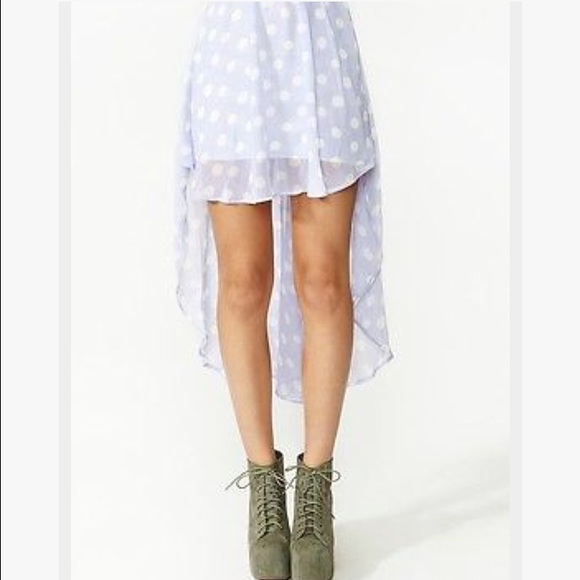 Nasty Gal Lavender Polka Dot High/Low Skirt