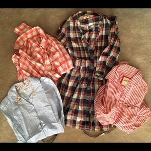 Hollister flannels / shirts, old Navy XS S