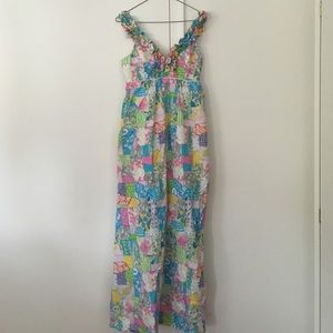 Lily Pulitzer maxi dress with patchwork print