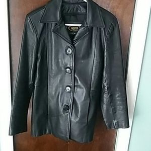 Black real leather jacket