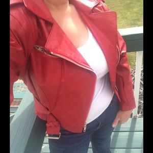Genuine Vintage Red Leather Jacket
