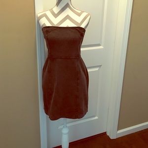 NWOT Black/grey strapless low back dress - size L
