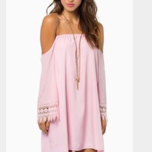 Pink Tobi off the shoulder dress