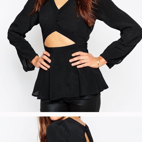 Asos cut out wrap blouse