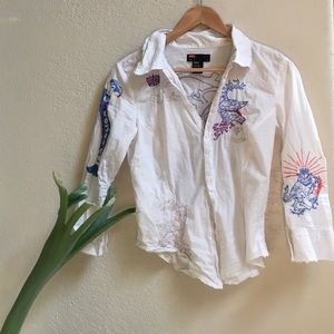 Diesel embroidered button down shirt