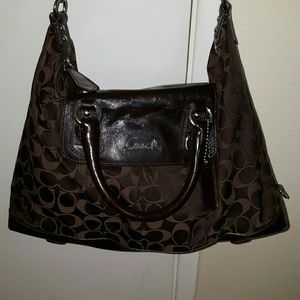 COACH ASHLEY Signature Brown Satchel Shoulder Bag