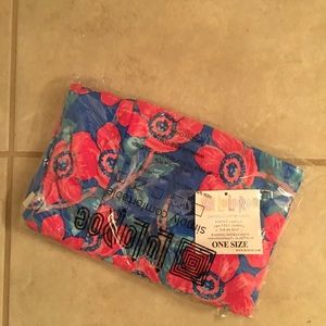 Lularoe Blue/Pink Floral Leggings OS One Size