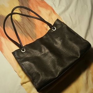 Textured Black Tote