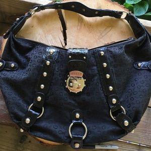 Guess canvas and leather hobo bag