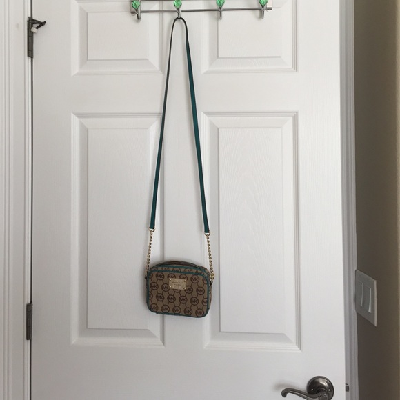 Michael Kors Teal and Monogram Crossbody