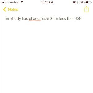 I want Chaco size 8
