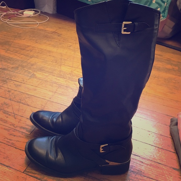 NWOT Black Boots with Gold Detailing