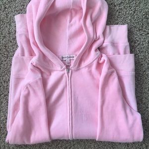 Juicy Couture Light Pink Zip-up Velour Hoodie