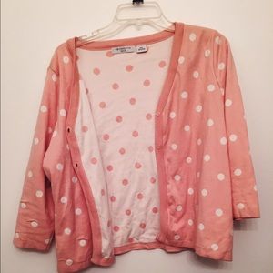 Liz Claiborne polka dot cardigan
