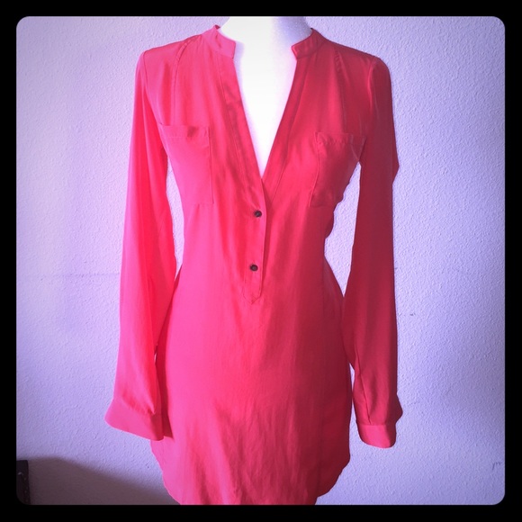 ZOA NY -Coral Silk Dress - Picture 1 of 3