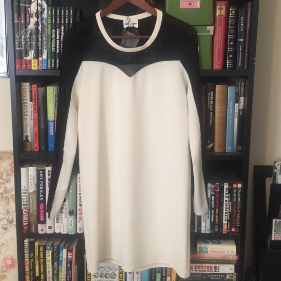 Long sheer sleeve with sweetheart neckline