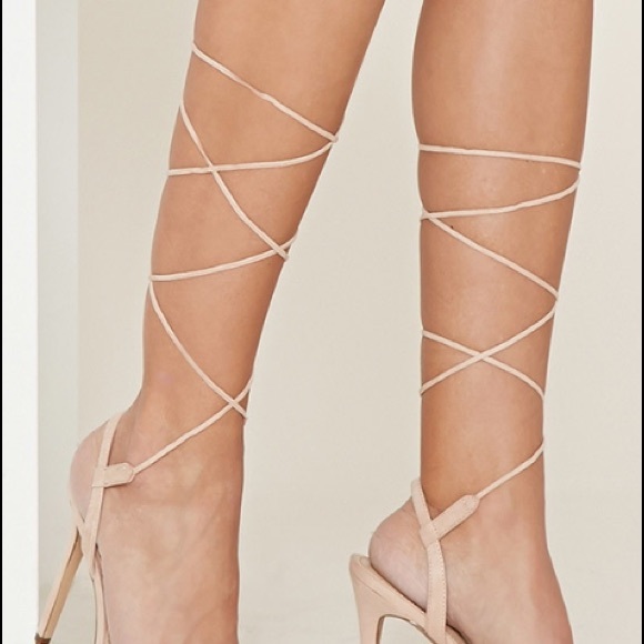 SOLD! Lace-up faux suede high heels - Picture 2 of 3
