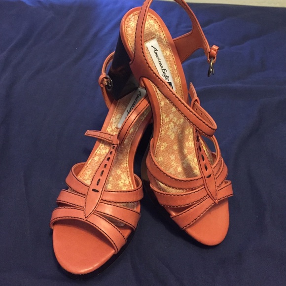 American eagle heel sandals (orange jay jay)