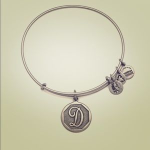 Alex and Ani D silver finish charm bracelet