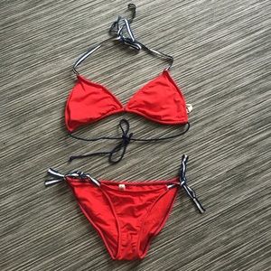 Abercrombie & Fitch red white and blue bikini