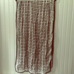 Black and white printed silk scarf