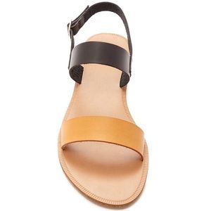 Two-Tone Faux Leather Sandals