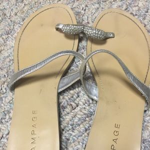 Rampage Rhinestone Toe Sandals