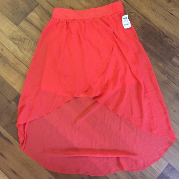 Coral tulip high-low skirt, size Large - Picture 2 of 4