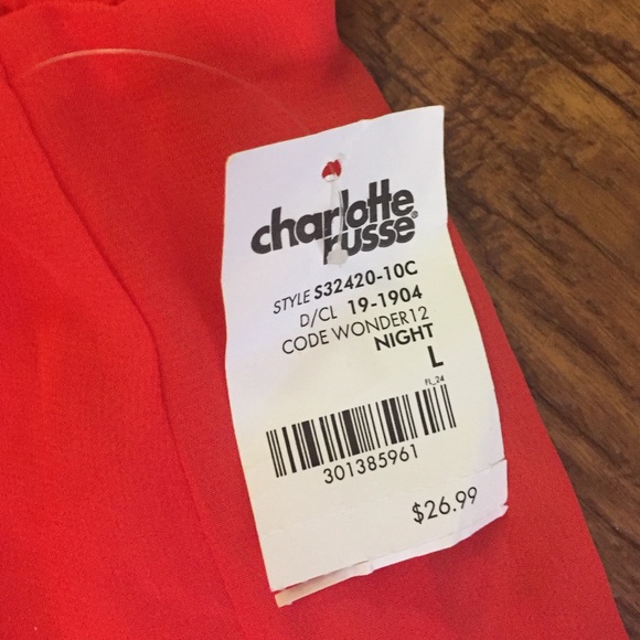 Coral tulip high-low skirt, size Large - Picture 3 of 4