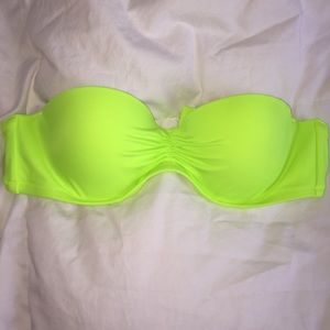 Victoria's Secret neon green bandeau swim top