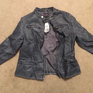 BNWT forever 21 gunmetal Moto jacket size M biker