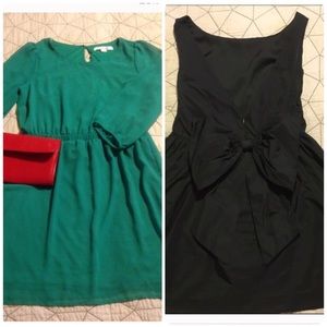 bundle4 @kejameson2 bow black cocktail&green dress