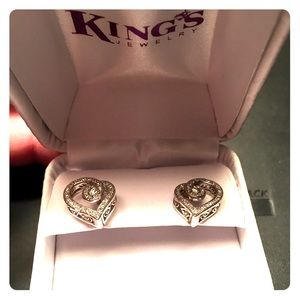 Sterling Silver Diamond Earrings