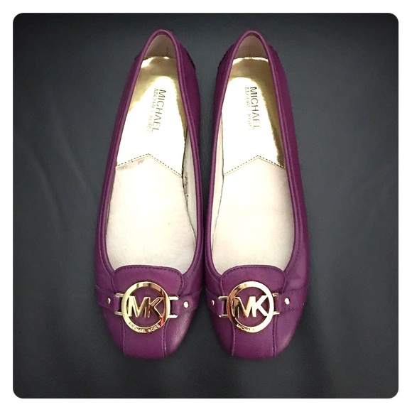 Michael Kors purple leather flats