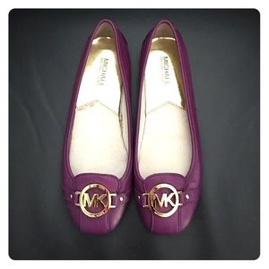 Michael Kors purple leather flats
