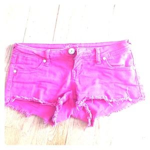 Pink jean shorts