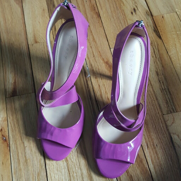 Theory fuchsia patent heels