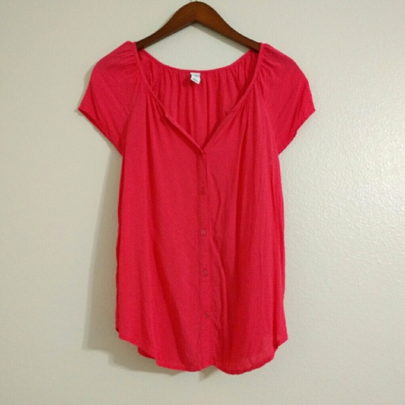 Pink button-up blouse