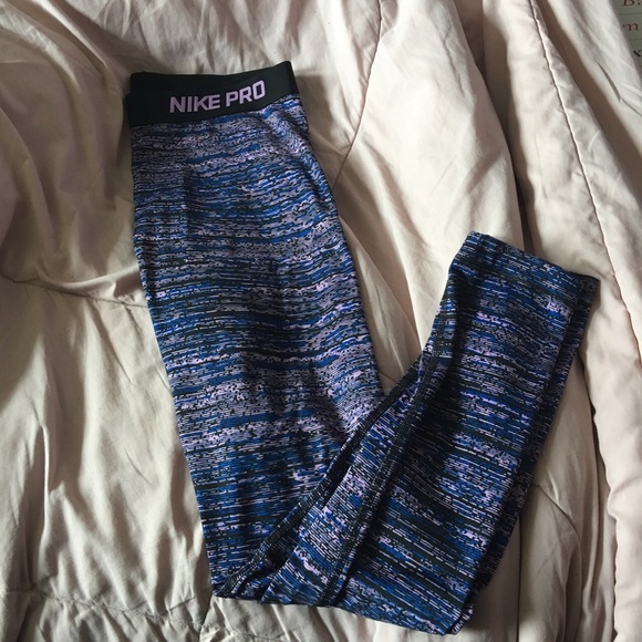 Purple Nike Pro full length leggings